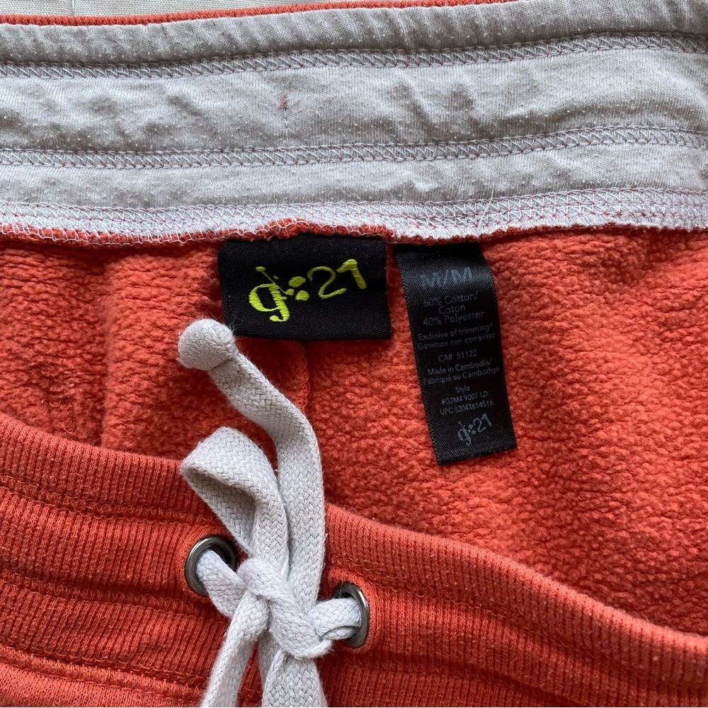 Coral Drawstring Beach Shorts with Palm Print - Picture 3 of 6